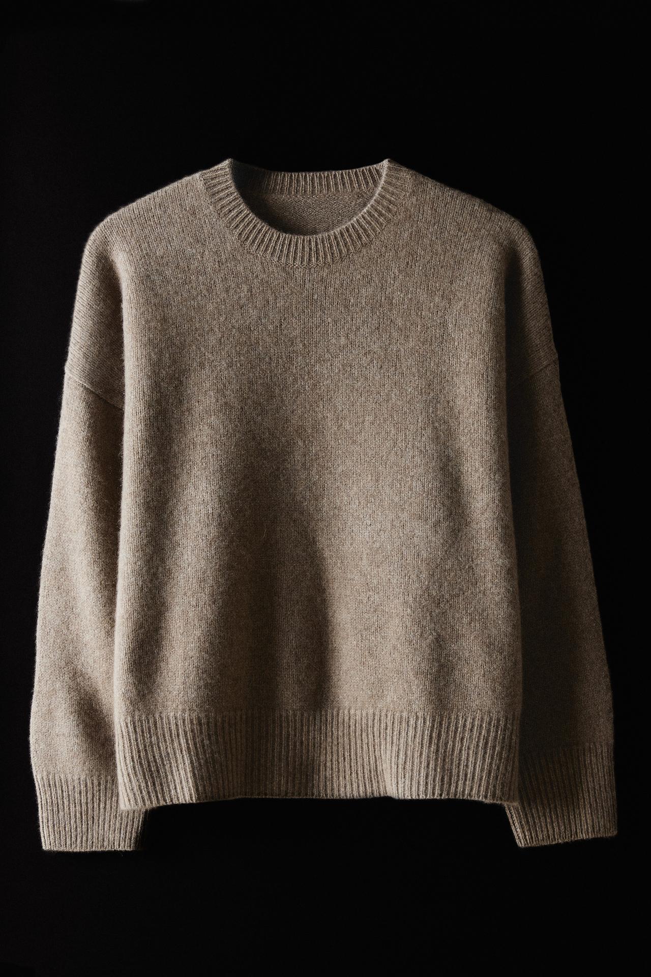 CASHMERE ROUND SNOOD SWEATER — Brown / Taupe