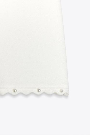 FAUX PEARL KNIT MINI SKIRT - Oyster-white by Zara - Image 6