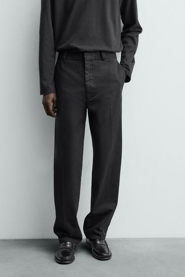 OVERSIZE FIT CHINO TROUSERS - Black by Zara
