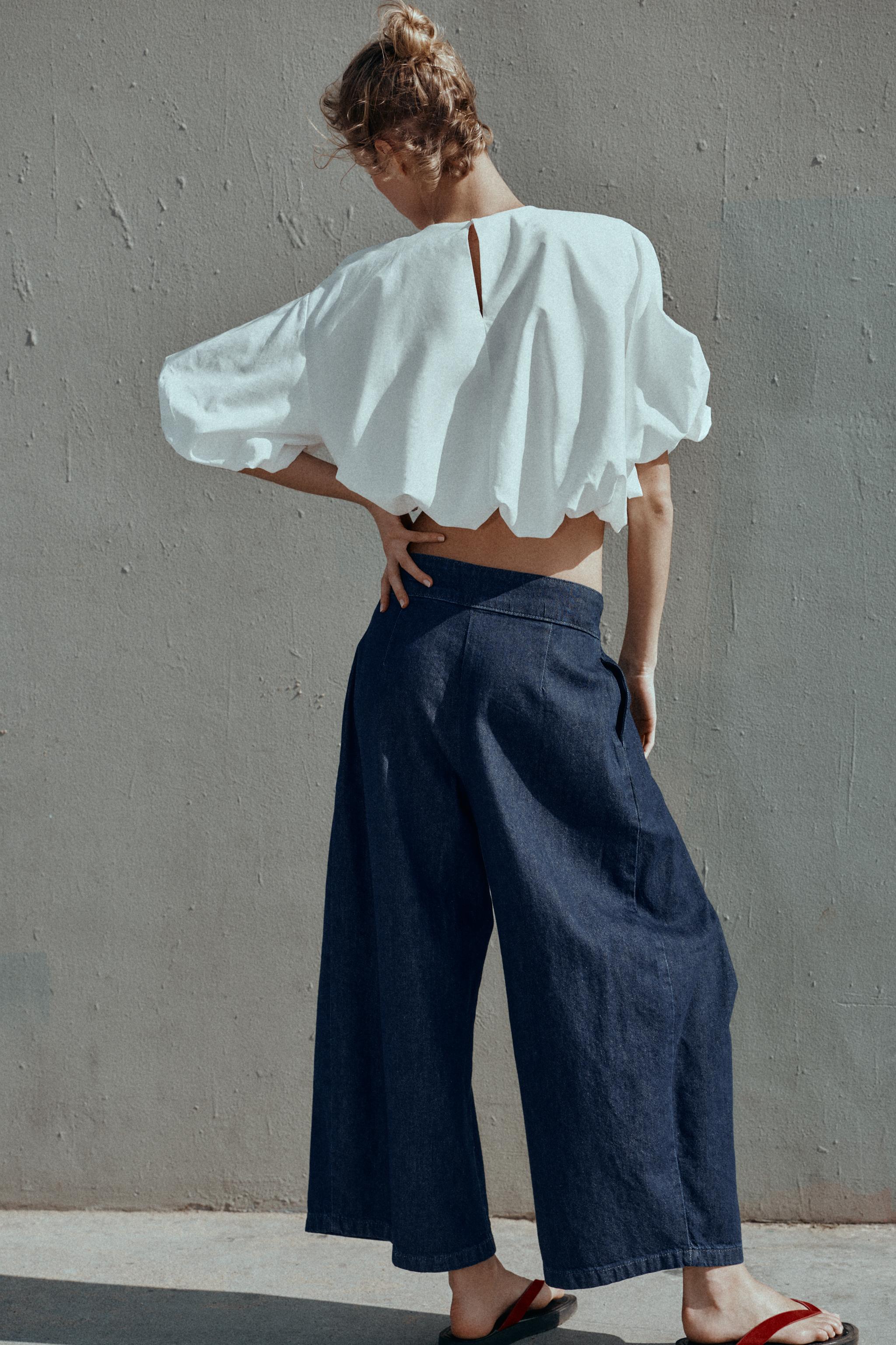 JEAN Z1975 JUPE-CULOTTE TAILLE HAUTE À PINCES
