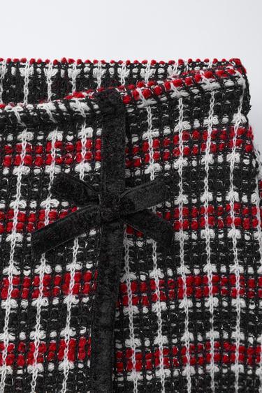 JUPE STRUCTURÉE AVEC DÉCOR NOEUD VELOURS - Noir de Zara - Image 2