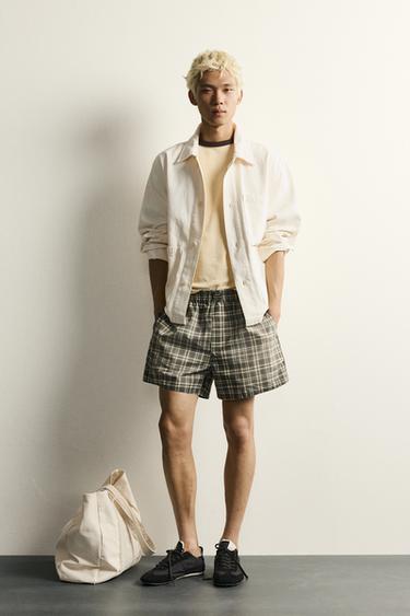 WASHED CHECKED SHORTS - Black by Zara - Image 0
