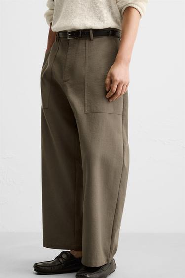 RELAXED FIT TROUSERS WITH POCKETS - Khaki by Zara - Image 5
