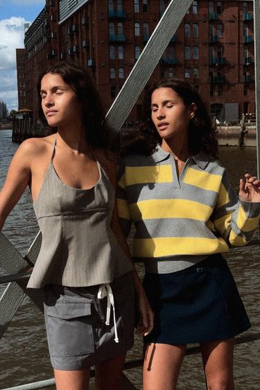 STRIPED KNIT POLO COLLAR SWEATER - striped by Zara - Image 2