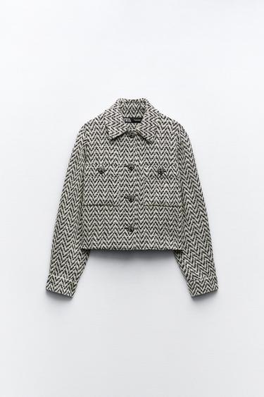 BUNDA SE STRUKTUROU A ŠTRASOVÝM KNOFLÍKEM - Přírodní / Černá od Zara