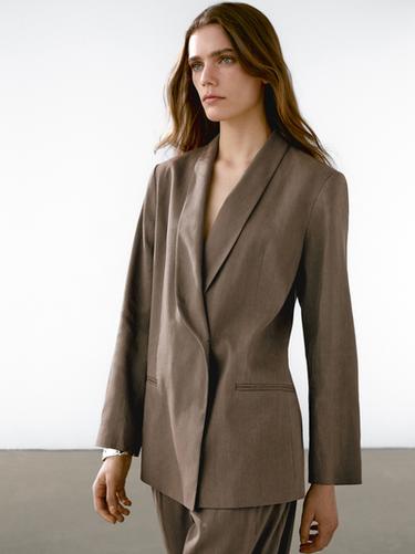 Zara Linen blend dinner jacket - Khaki