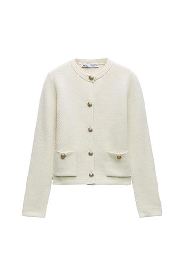 KNIT CARDIGAN WITH GOLDEN BUTTONS