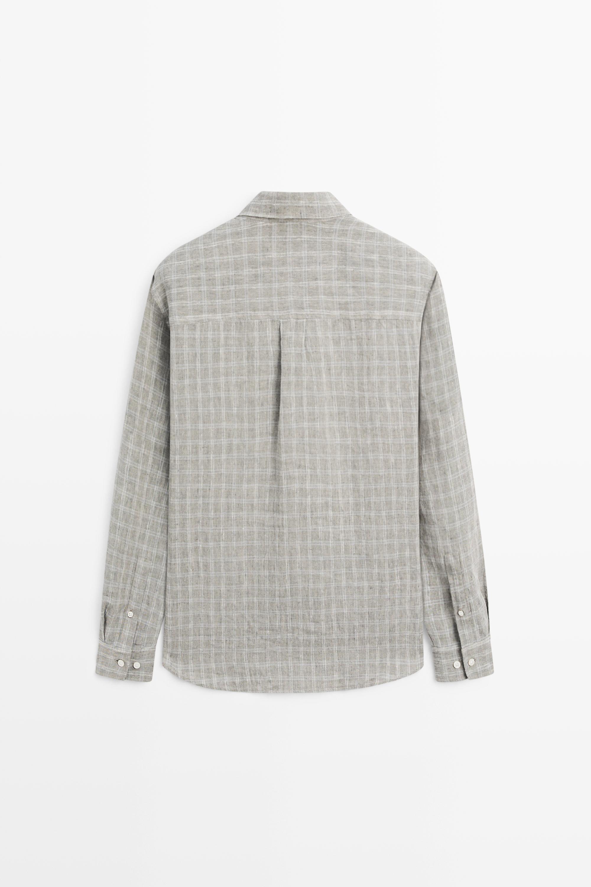 100% linen check shirt