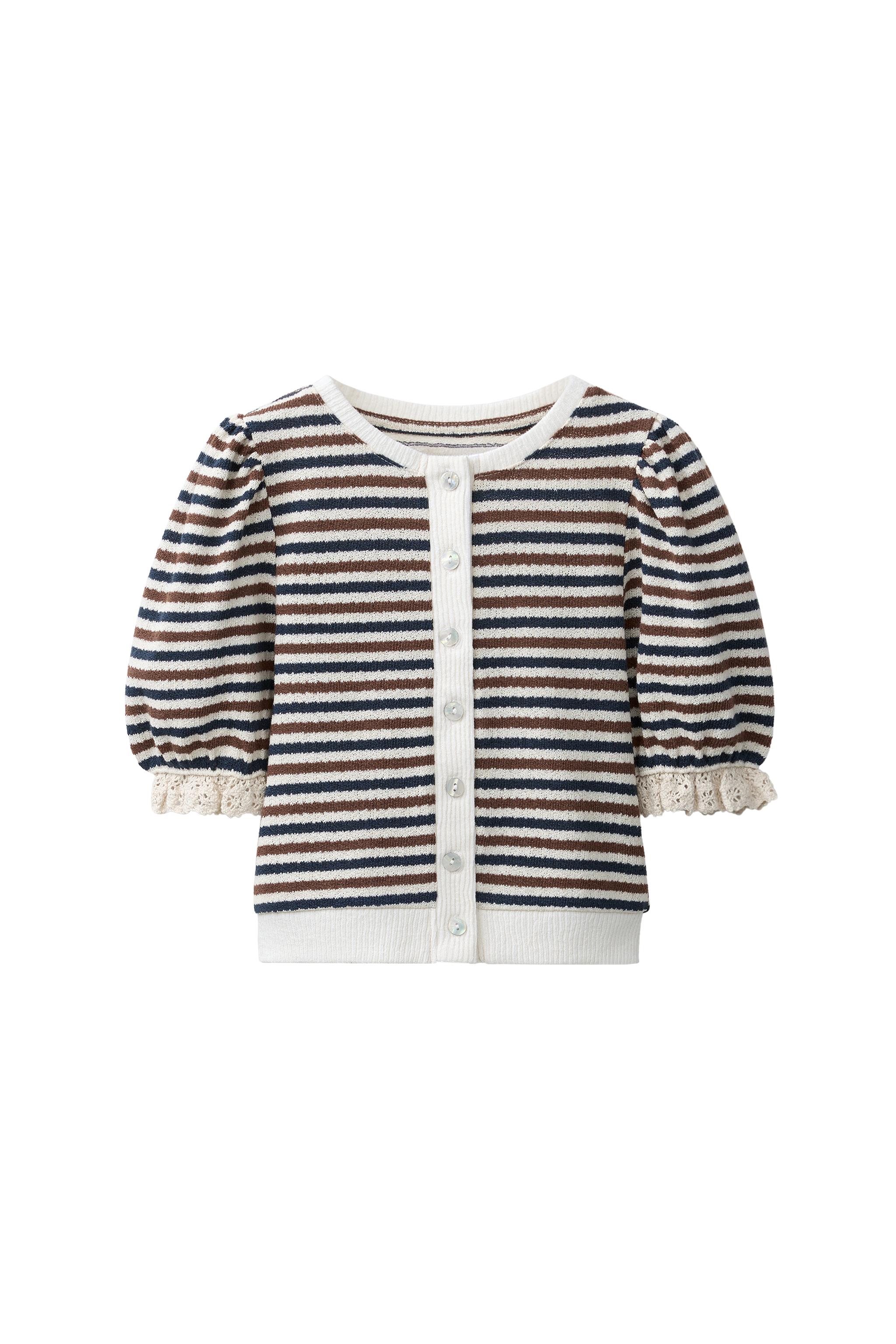 STRIPED CARDIGAN - Brown Stripes | ZARA United States