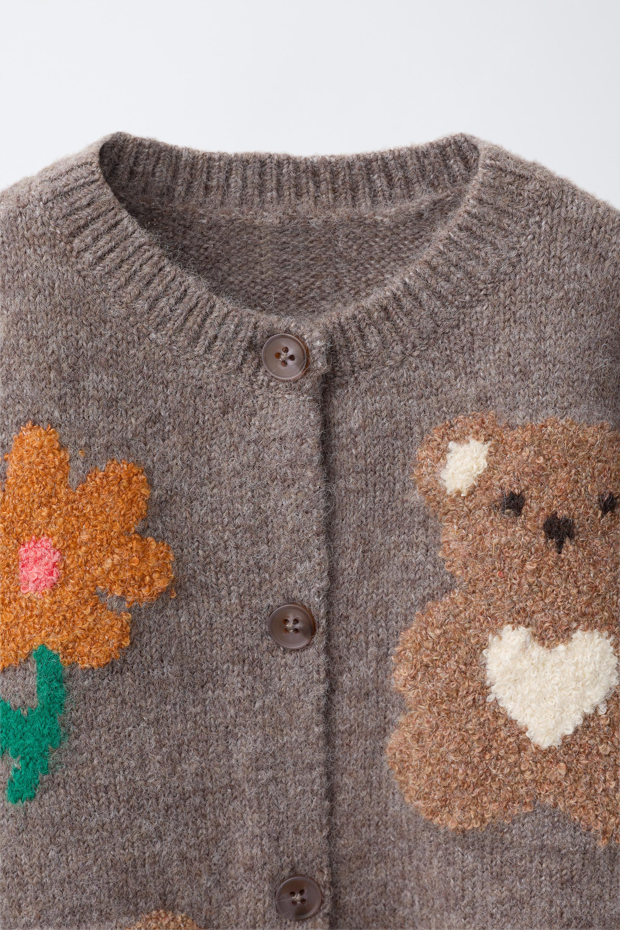 Детские кардиганы Zara BEAR AND FLORAL CARDIGAN — фото 3