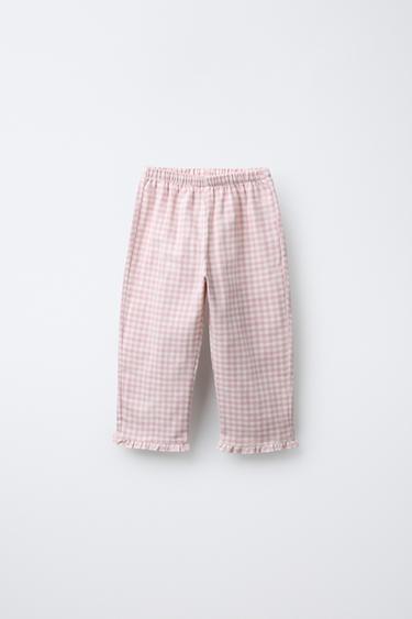 3-6 YEARS/ GINGHAM FLANNEL PYJAMAS - Pink by Zara - Image 3