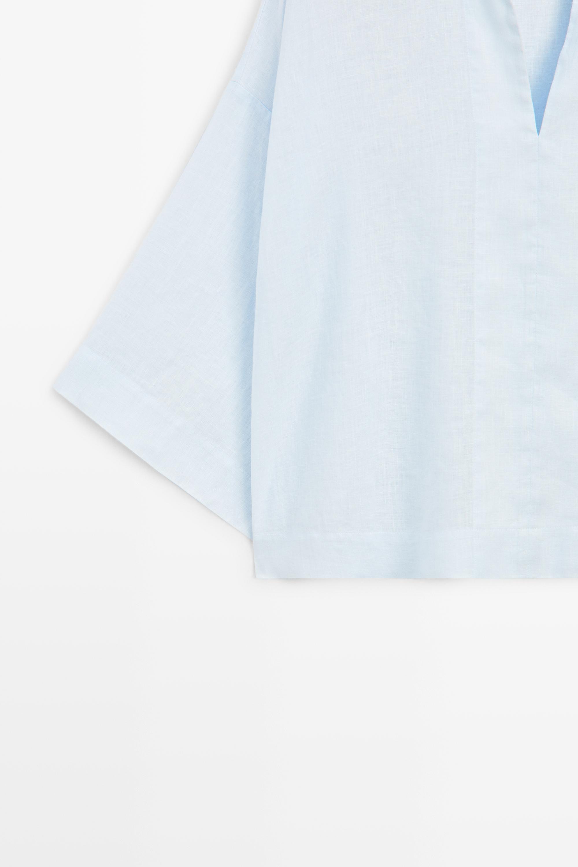 100% linen polo collar shirt