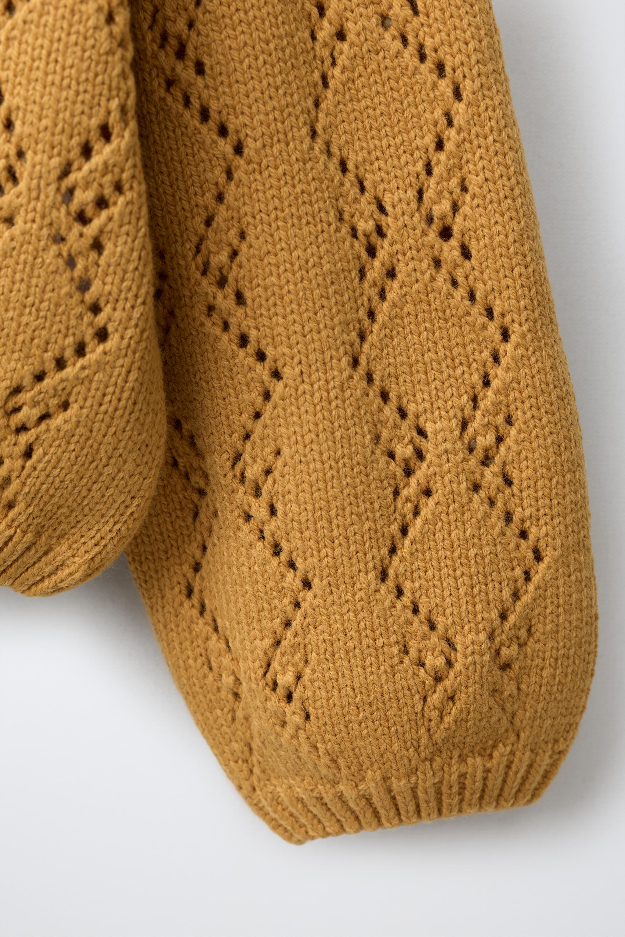 Детские свитеры Zara OPENWORK EMBROIDERED FLORAL JUMPER — фото 4