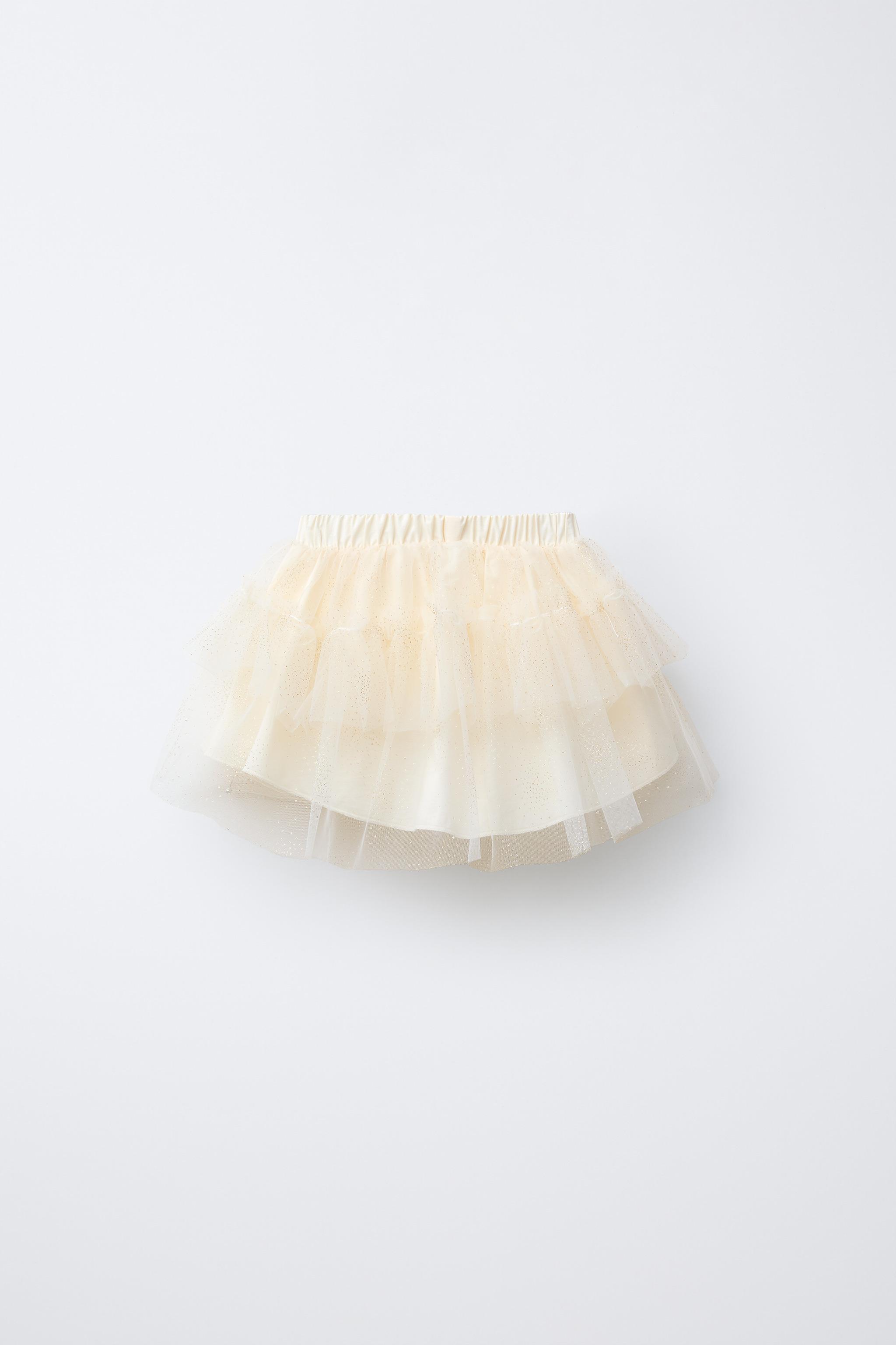 今週限定　lig. tulle skirt GLITTER TULLE SKIRT - Ecru | ZARA United States