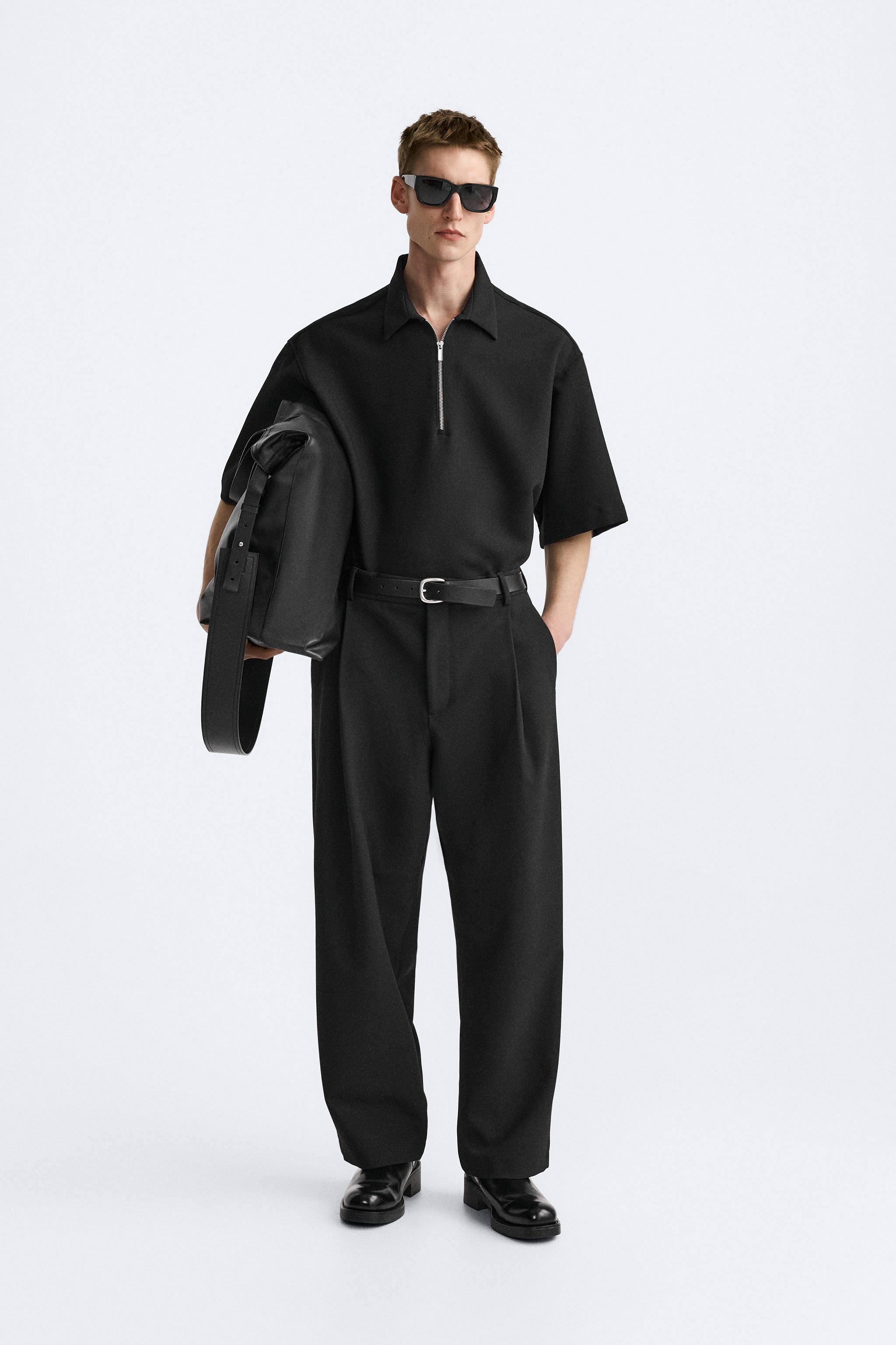 ジッパー ポロシャツ - ブラック | ZARA Japan / 日本