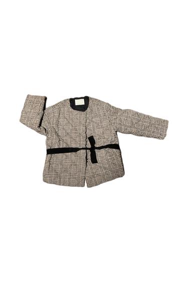 CHECKED JACKET WITH BELT FOR GIRL