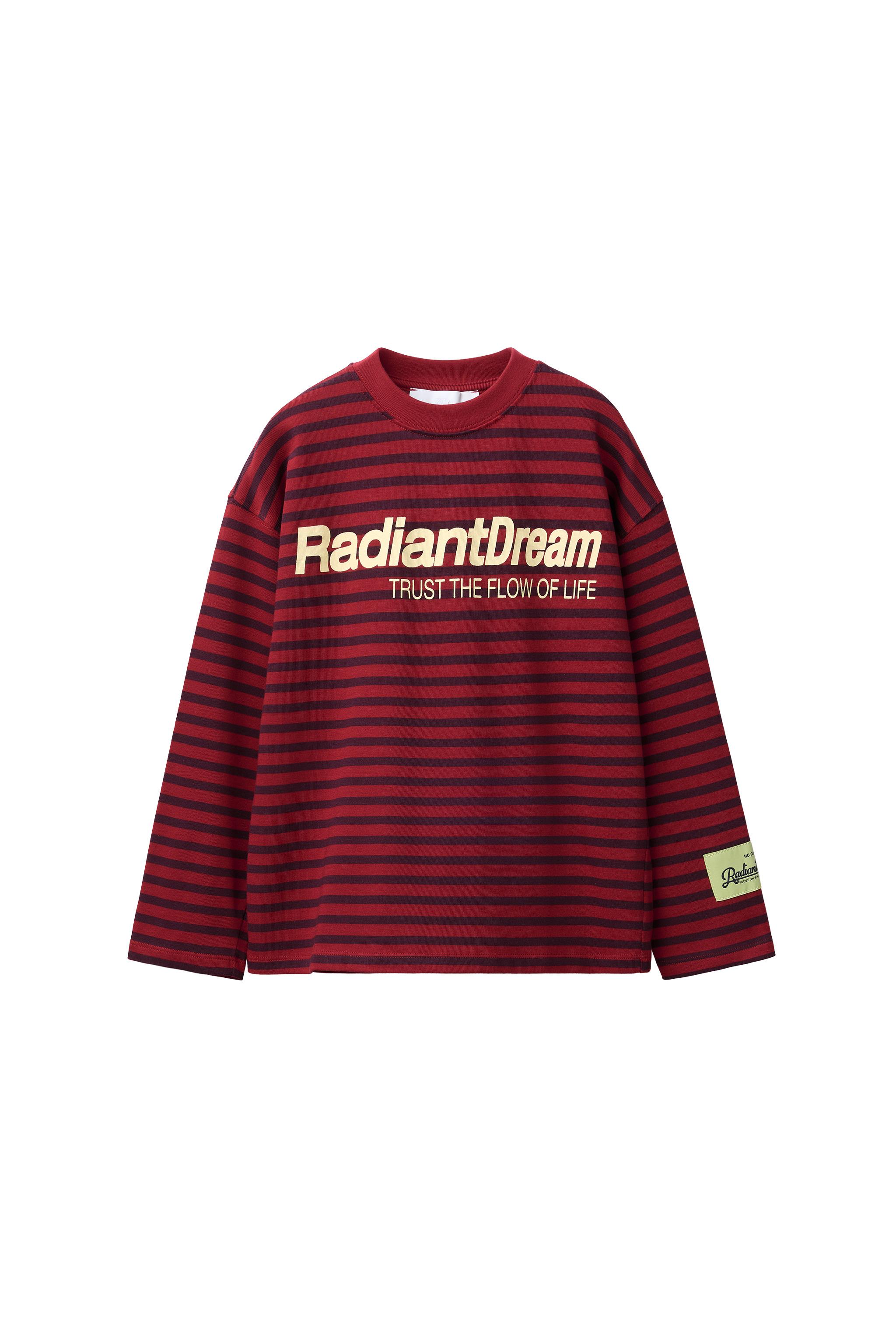 STRIPED TEXT T-SHIRT - Dark red | ZARA United States