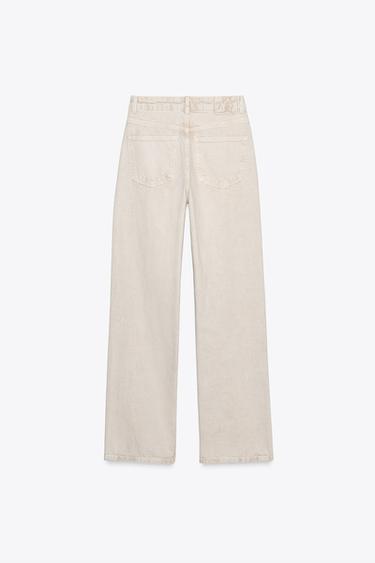 JEAN Z1975 DROIT TAILLE HAUTE LONG - Écru de Zara - Image 7