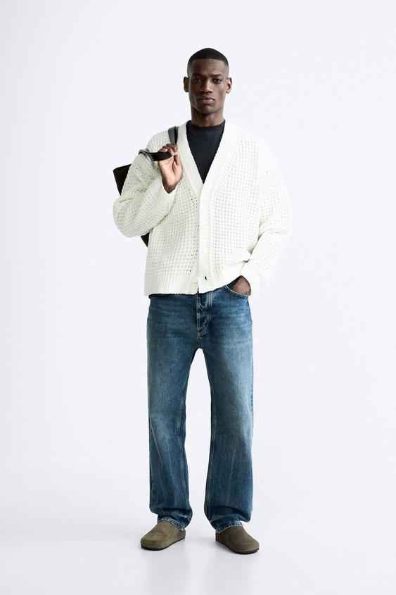 TEXTURED CARDIGAN - Oyster-white | ZARA United States