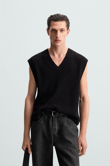 CHALECO PUNTO ESTRUCTURA - Negro de Zara