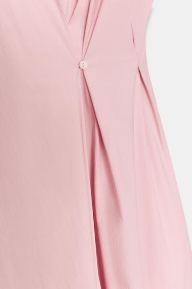 ROBE POPELINE PLIS ZW COLLECTION - Rose de Zara - Image 6