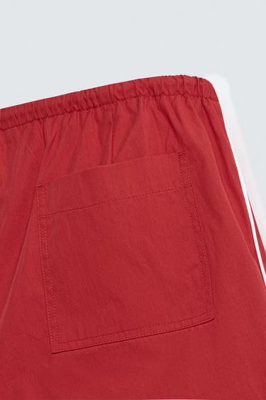 CONTRAST TRIM SHORTS - Red by Zara - Image 9