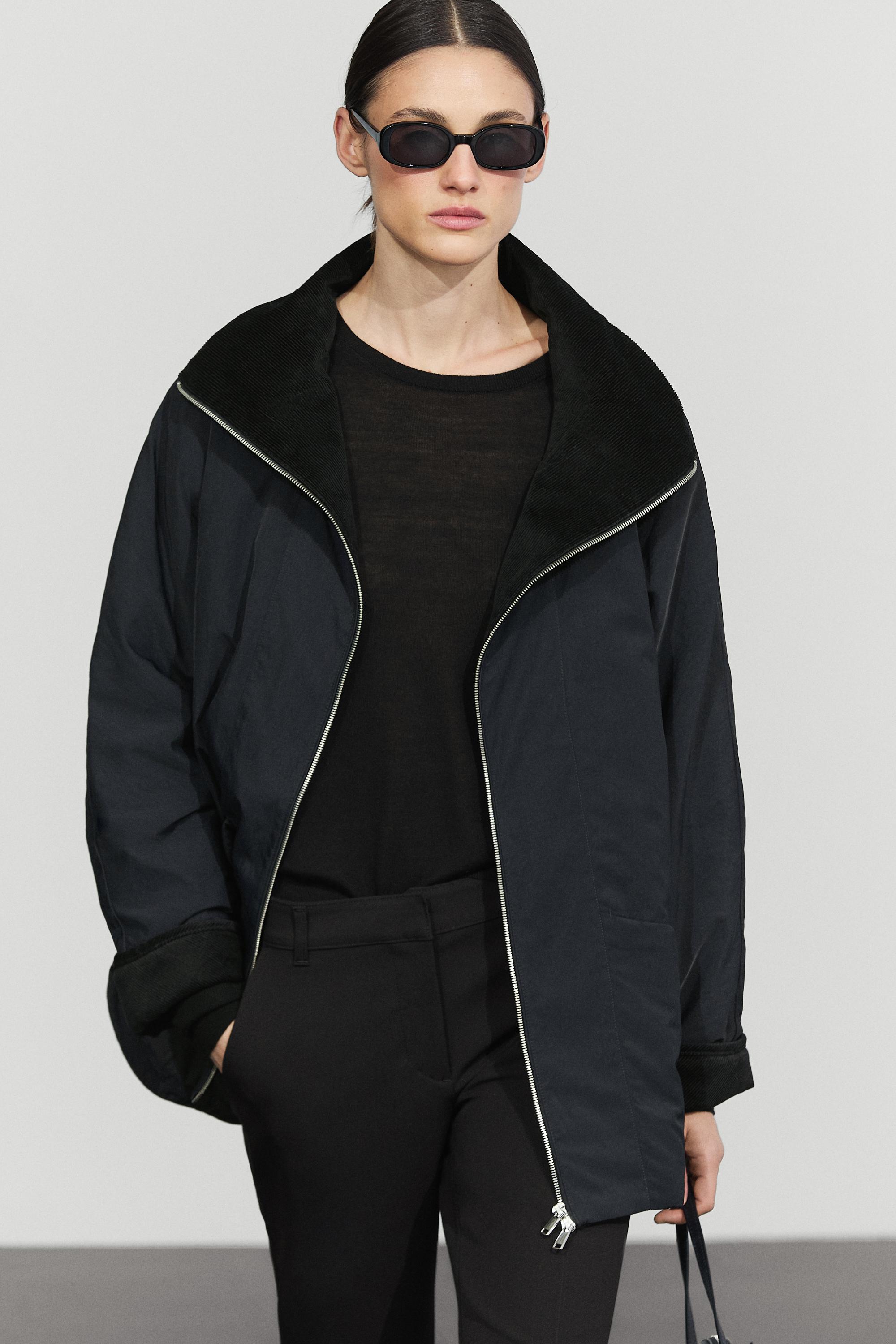 Parka matelassée col en velours côtelé
