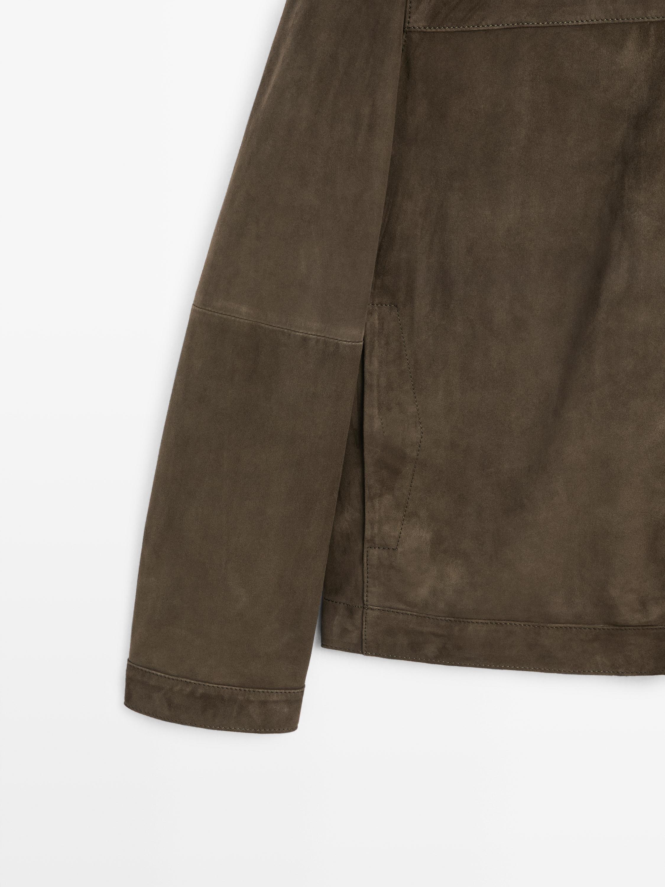 Veste en cuir finition daim