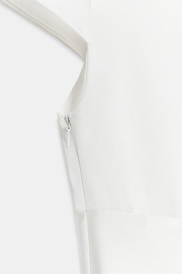 SATIN DRESS WITH OPENING - White by Zara - Image 8
