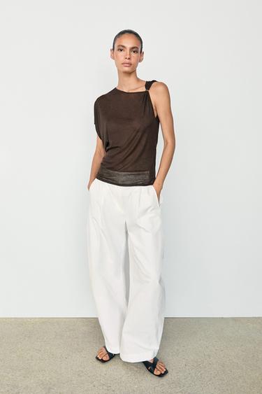 Asymmetric drop sleeve fluid top — Brown marl 1
