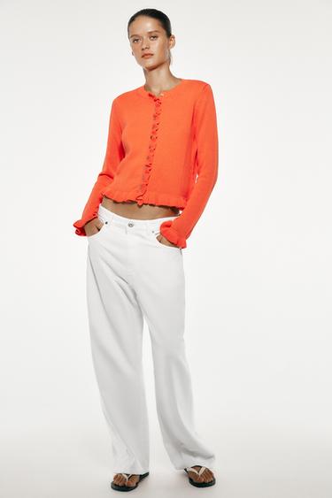 CHAQUETA PUNTO VOLANTES - Naranja de Zara