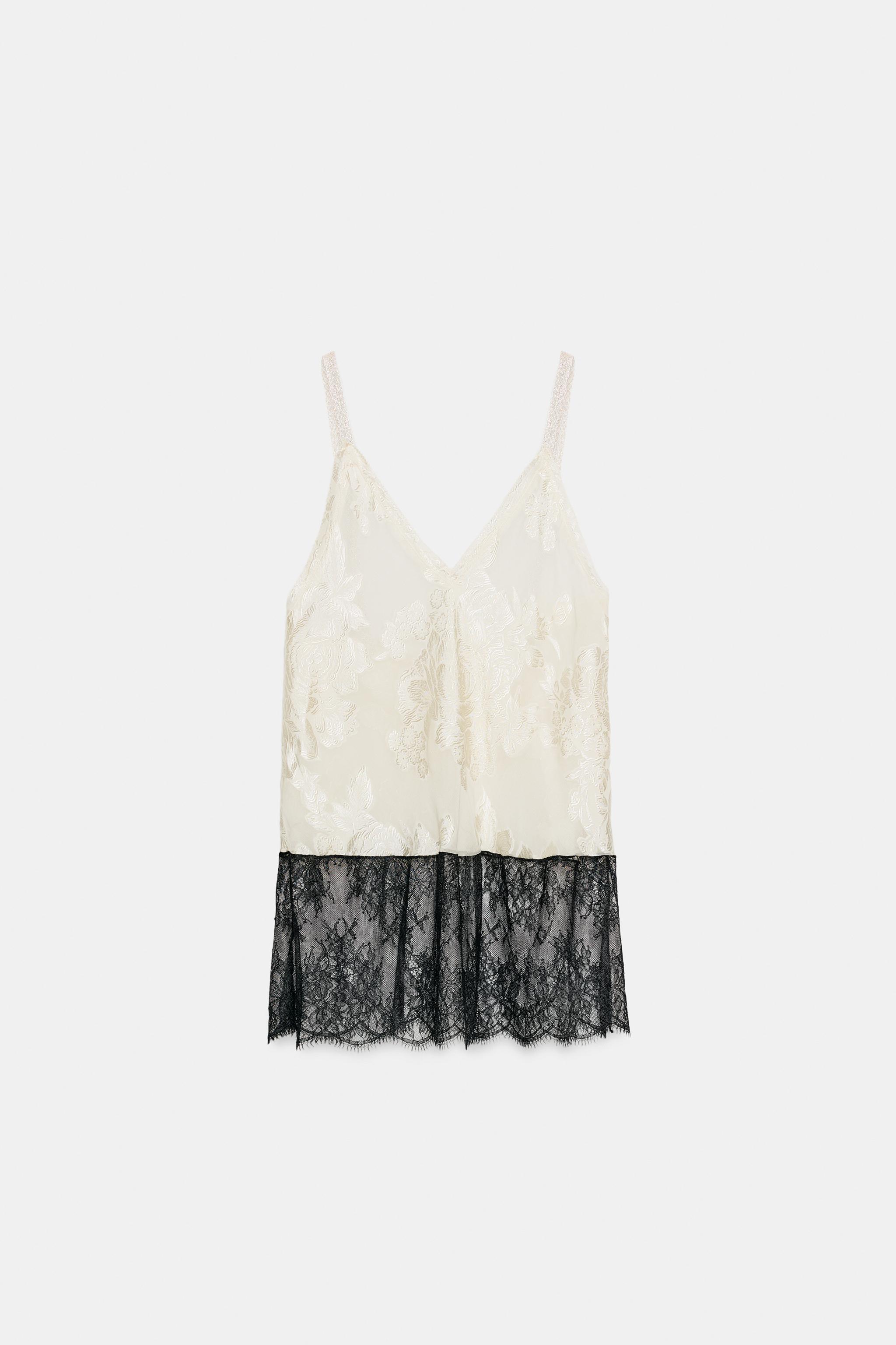 Женские рубашки Zara ZW COLLECTION SILK JACQUARD CAMI — фото 7