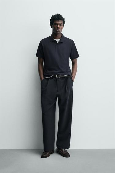 Zara REGULAR FIT POLO SHIRT - Navy blue - Image 0
