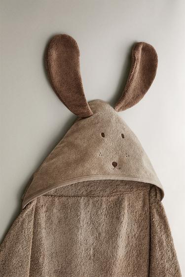 CHILDREN'S HOODED DOG BATH TOWEL - Brown by Zara - Image 1