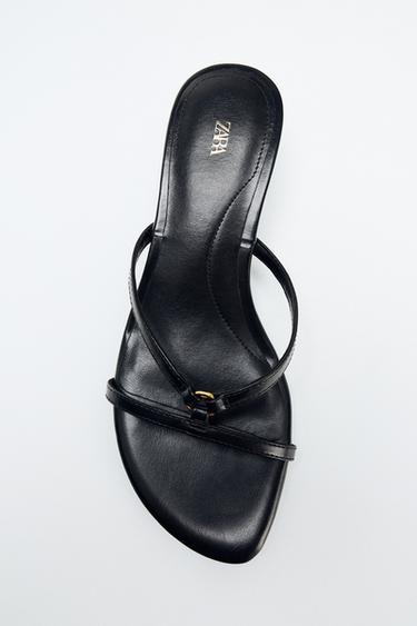 HEELED SANDALS WITH METAL DETAIL - Black by Zara