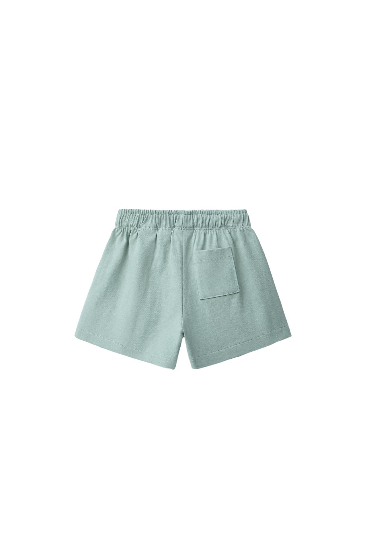 HEAVY WEIGHT FLORAL PLUSH SHORTS — Bluish