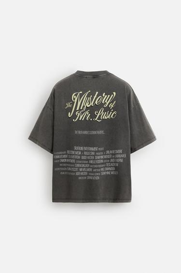 FADED T-SHIRT WITH SLOGANS - Dark anthracite by Zara - Image 6