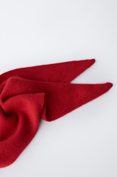 FOULARD TRIANGULAIRE EN MAILLE FINE - Rouge de Zara - Image 2