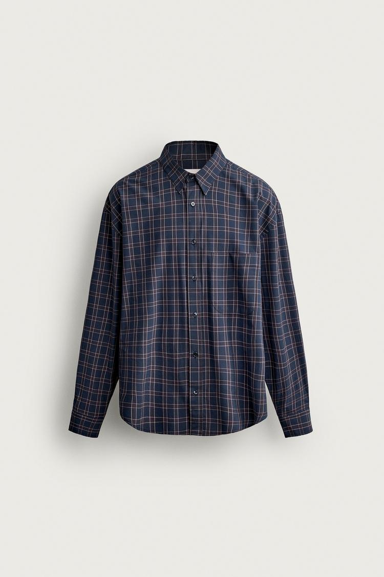 CHECK COTTON AND SILK SHIRT