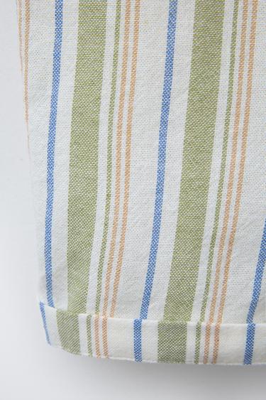 SALOPETTE COURTE À RAYURES - Écru / Vert de Zara - Image 3