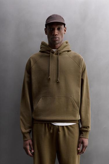 WASHED TRAINING HOODIE - Green by Zara