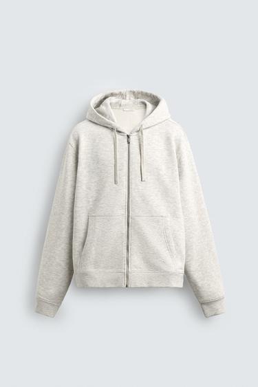 ZIP-UP HOODIE - Grey marl by Zara