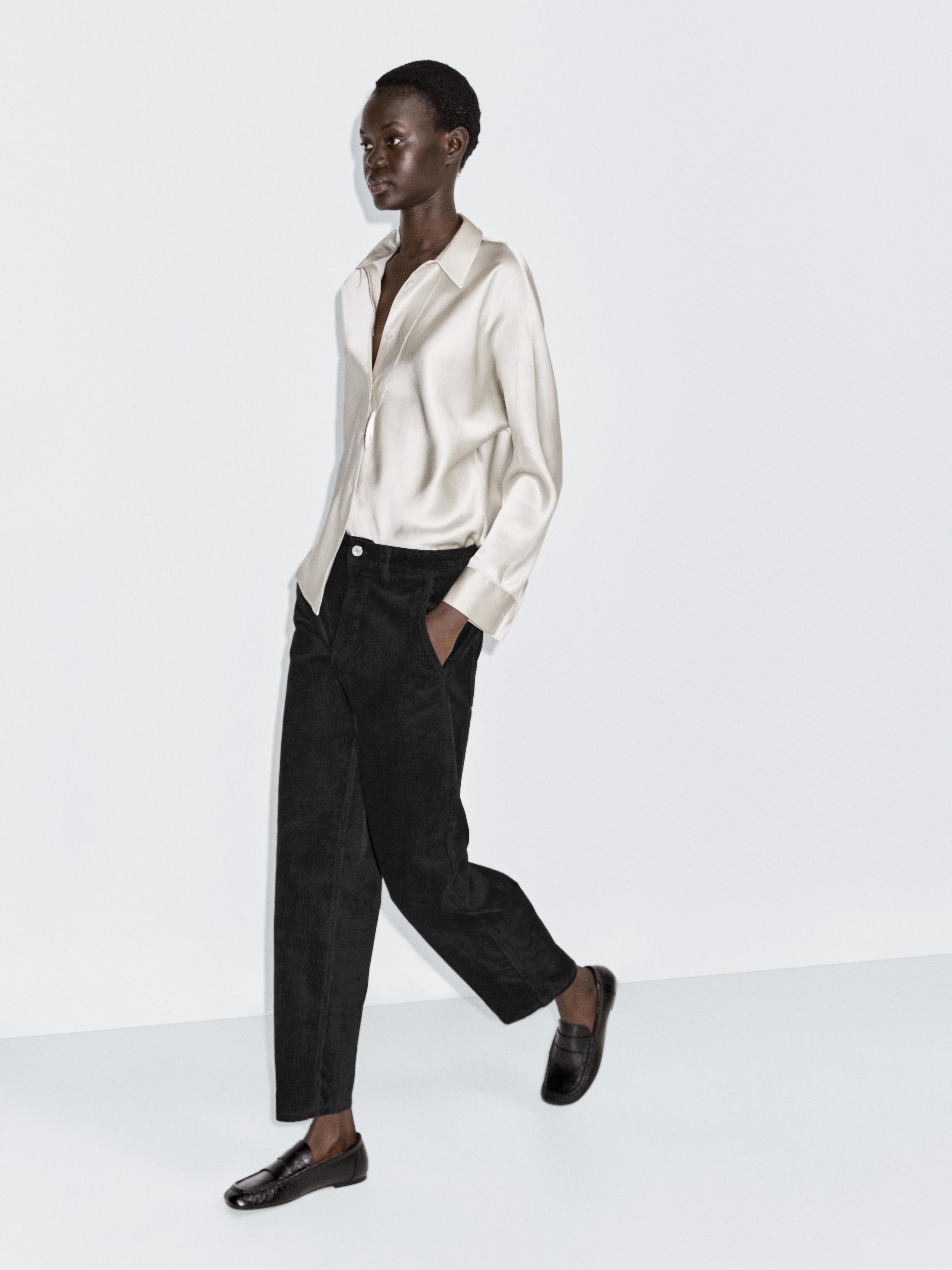 Barrel fit corduroy trousers