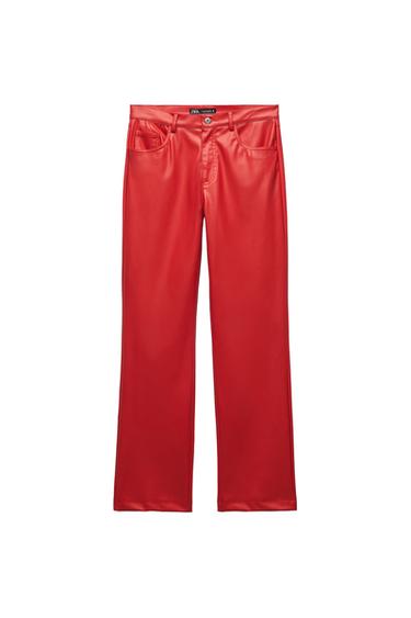 FAUX LEATHER FULL LENGTH TROUSERS