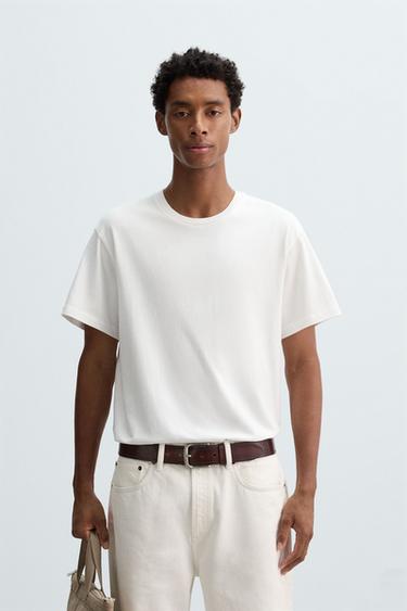 WASHED SLIM FIT T-SHIRT - White by Zara - Image 1