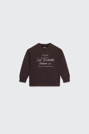 50TH ANNIVERSARY EMBROIDERED SLOGAN SWEATSHIRT - Brown by Zara