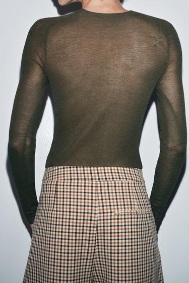 EXTRA-FINE KNIT TOP - Khaki by Zara - Image 1