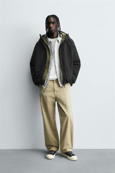 WATER-REPELLENT TECHNICAL JACKET WITH FLEECE - Black by Zara