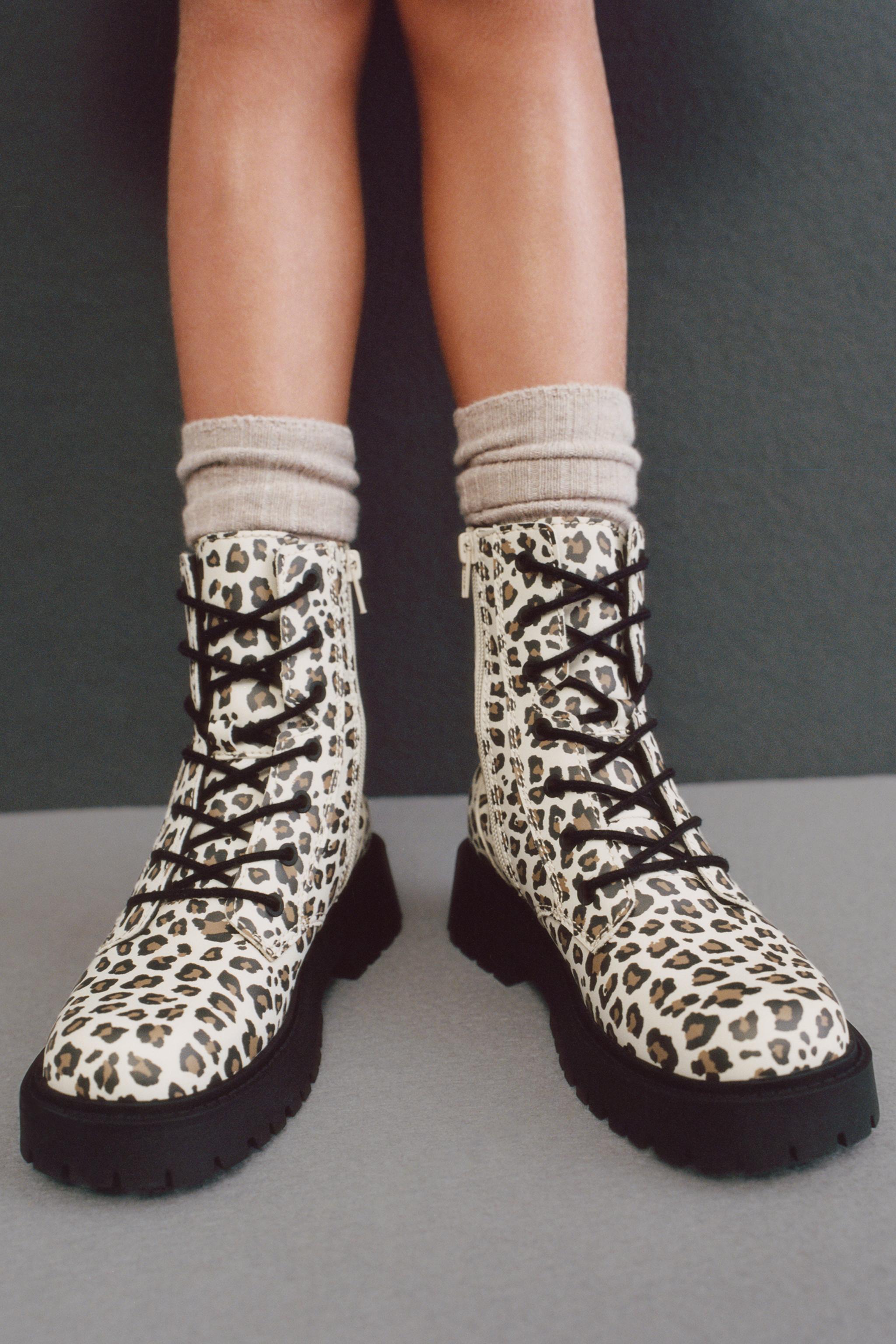 Animal print boots zara best sale