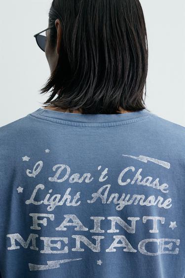 T-SHIRT LAVÉ INSCRIPTIONS - Bleu ciel de Zara - Image 5